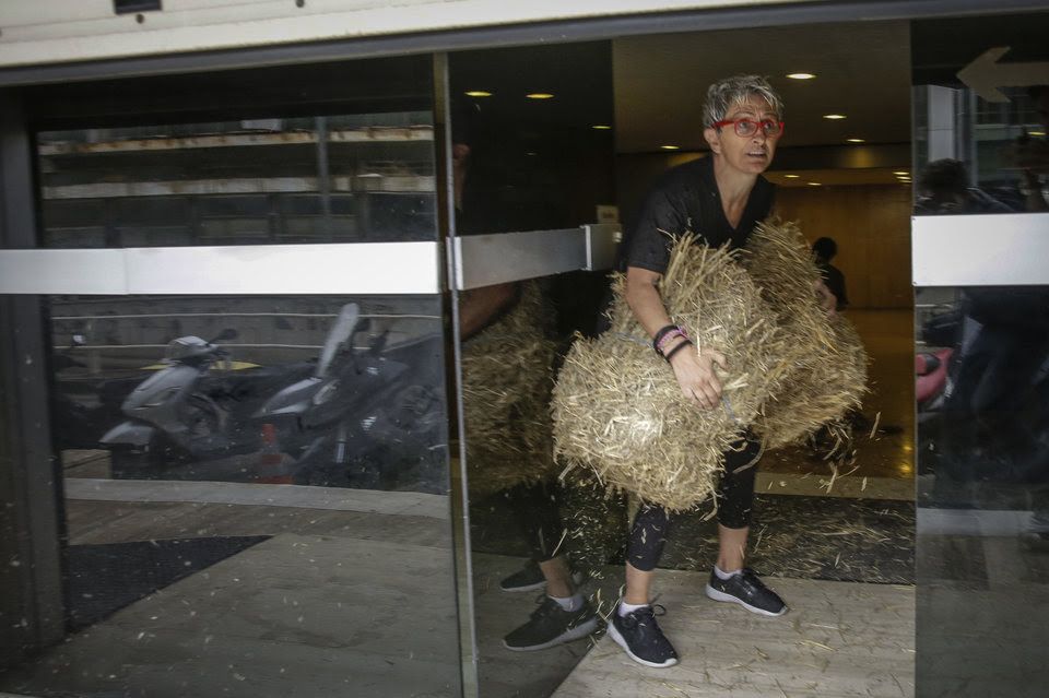 Η Αλιμιώτισσα Αυγή Μουτσινά πέταξε σανό στα γραφεία των ΑΝΕΛ