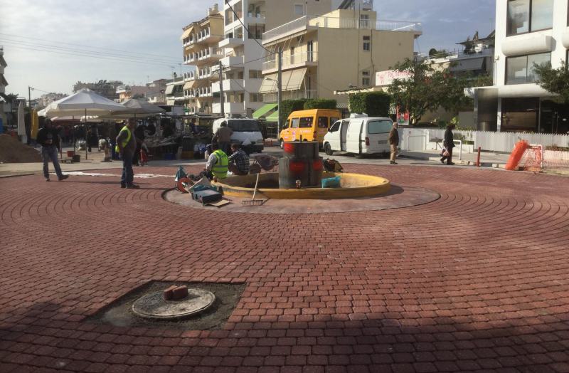 Ολοκληρώνονται σε λίγες ημέρες τα έργα στον κυκλικό κόμβο της Λ. Ιωνίας