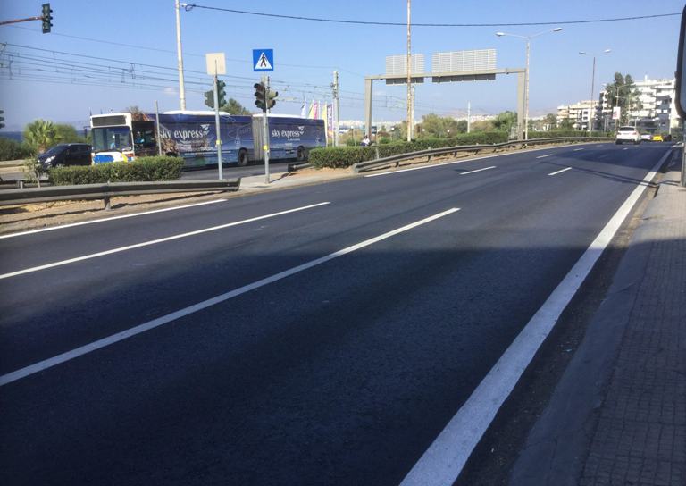 Πραγματοποιήθηκε η διαγράμμιση των λωρίδων κυκλοφορίας στη Λεωφόρο Ποσειδώνος