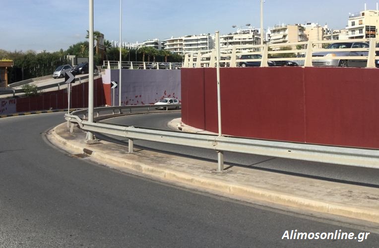 Βάφονται οι επιφάνειες στον ανισόπεδο κόμβο της Λ. Αλίμου