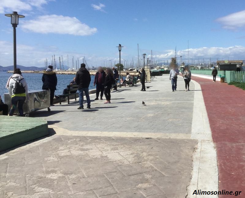 Αυξημένη σήμερα η κίνηση στον πεζόδρομο της παραλίας μας