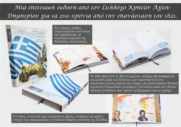 Επετειακή έκδοση από τον Σύλλογο Κρητών Αγίου Δημητρίου για τα 200 χρόνια από την επανάσταση του 1821