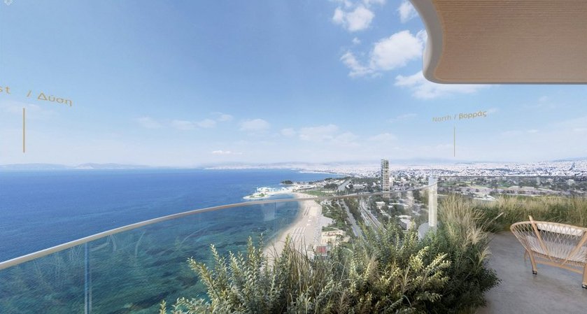 Η θέα από τον 42ο όροφο του Marina Tower στο Ελληνικό