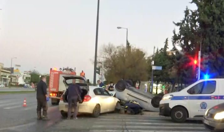 Εκτός κινδύνου ο οδηγός του Ι.Χ που αναποδογύρισε