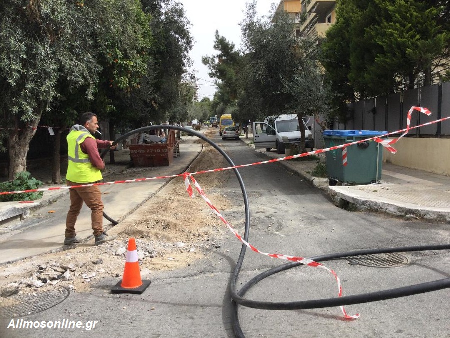 Κλειστή η οδός Κανάρη λόγω έργων του ΟΤΕ 
