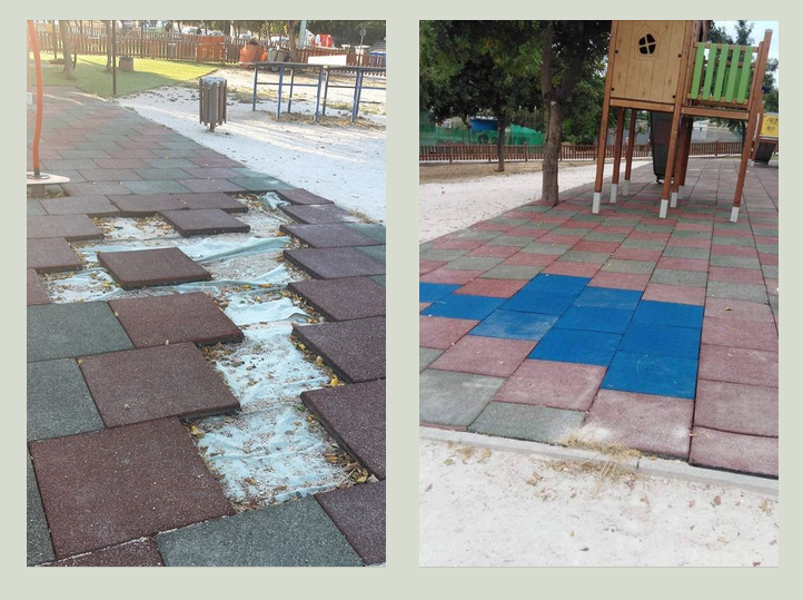 Αποκαταστάθηκε άμεσα ο βανδαλισμός στον τάπητα της Παιδικής Χαράς του Λόφου Πανί