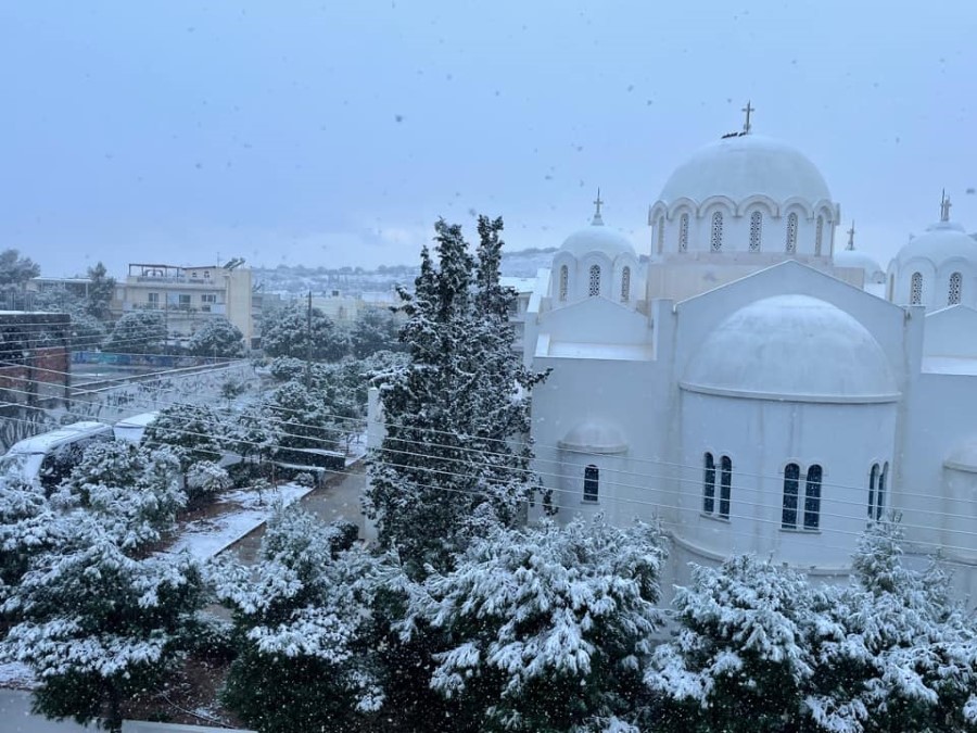 Οι πρώτες φωτογραφίες Αλιμιωτών από τον χιονισμένο Άλιμο